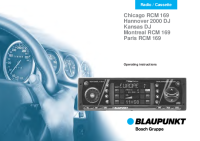 Blaupunkt Chicago-RCM-169 - Owners Manual